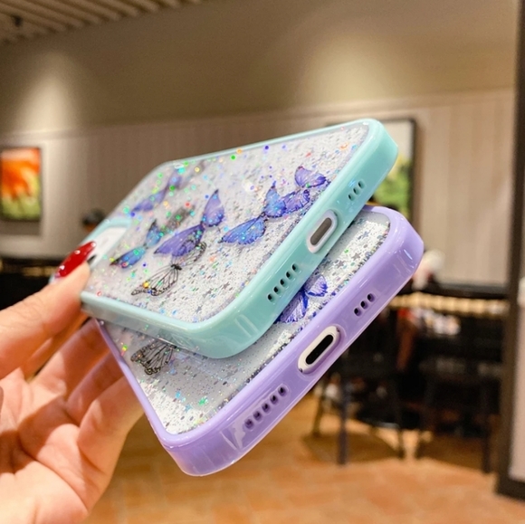iPhone 12 Case iPhone 12 Pro Case iPhone 12 Pro Max Case Glitter Butterfly - Picture 2 of 9
